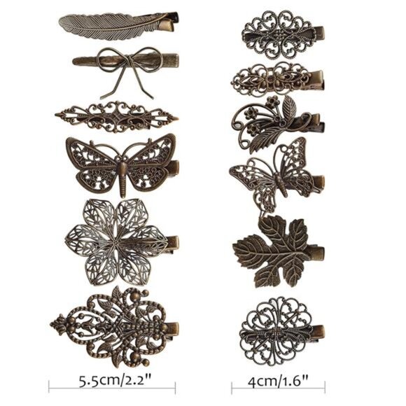 inSowni 30 Pack/15 Pairs Small Cute Decorative Bronze Metal Vintage Alligator - Picture 5 of 6